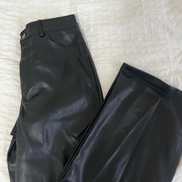 garage high rise straight leather pants - Picture 4 of 4